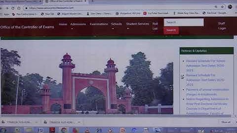 Revised Schedule of AMU Entrance Tests (Scheme) 2020-2021
