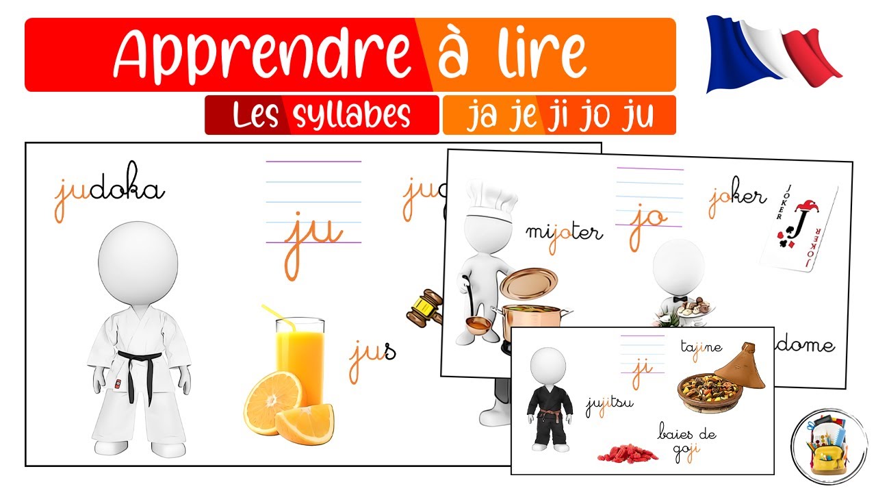 Les Syllabes JA JE JI JO JU - Apprendre À Lire En Français - Les Sons Du CP - Vocabulaire En Image