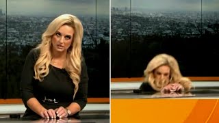 News reporter collapses on air after eyes roll to the back of her head in shocking recorded moment