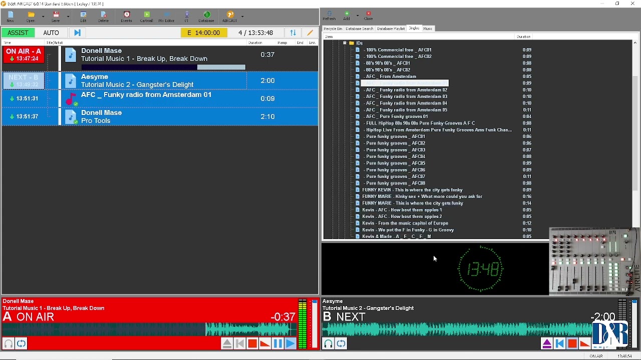 How to work with D&R Aircast Play Out software - Prt 7 - Mix Editor