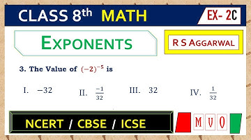 Math Class 8 | Exercise- 2C | Qus. 3 | EXPONENTS | Chapter - 2 | R S AGGARWAL  #mvo #rsaggarwal
