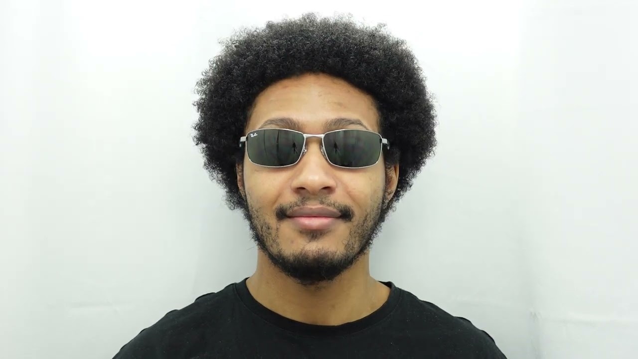 Male model wearing Ray Ban RB3498 004/71 61mm Sunglasses