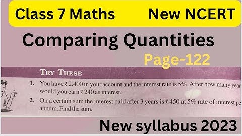 Comparing quantities - Try these - Class 7 Maths Chapter 7 - Try These page 122 - New syllabus