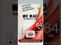 WE WAO MEMORY CARD #bulkquantity #smartphone #sale #branded #original #gaming #mobileaccessories