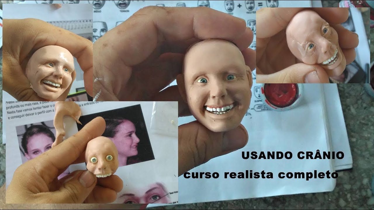 ROSTO REALISTA COM CRÂNIO  (COMPLETO) JLS - LUIZ COSTA