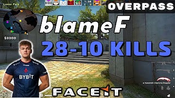 CSGO POV blameF (28-10) (Overpass) 𝙒𝙞𝙣 (16-6) / Faceit 15.10.2022