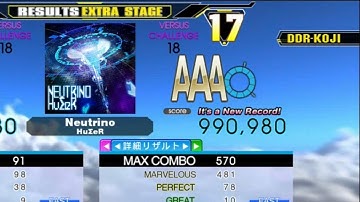 [DDR A] Neutrino [Single-CHALLENGE] 990,980 FC by DDR-KOJI