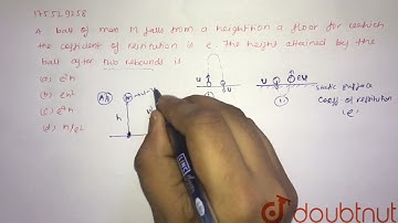 A ball of mass M falls from a height on a floor for which the coefficient of restitution is e. T...