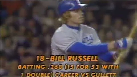 Bill Russell (Dodgers) hits an RBI triple off  Don...