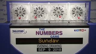 Evening Numbers Game Drawing: Sunday, September 9, 2018