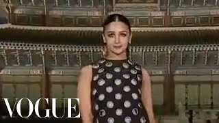 Alia Bhatt Arrives at the Gucci Cruise 2024 Fashion Show