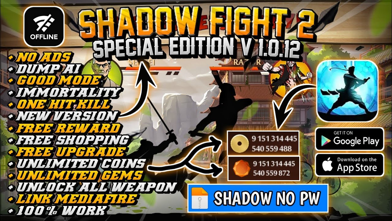 ‼️MOD SHADOW FIGHT - NO PASSWORD - VERSION 1.0.12 - LATEST 2025.