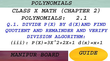 POLYNOMIALS || CLASS X MATH EX. 2.1 Q.NO. 1 (iii) || MANIPUR BOARD || GPS MANIPUR