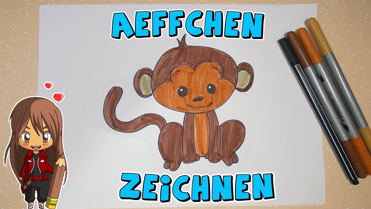 Äffchen einfach malen für Kinder | ab 7 Jahren | Malen mit Evi ...