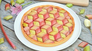 TARTE GÉOMÉTRIQUE fraise rhubarbe !