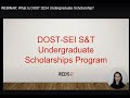 WEBINAR: What is DOST 2024 Undergraduate Scholarship?