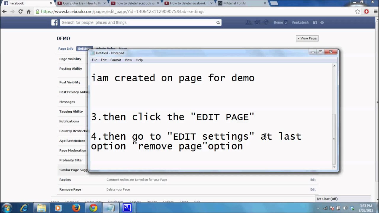 How to delete FB Page permanently - YouTube