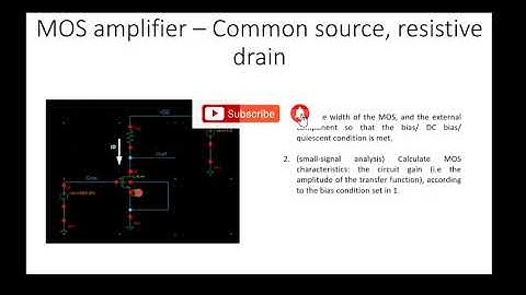 Cadence, MOS amplifier - Common source, resistive drain, P1.
