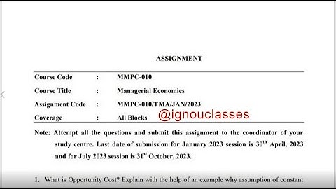 IGNOU MMPC-010 Solved Assignment Jan 2023 | July 2023 [FREE] MBA | Managerial Economics