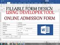 How to create a fillable form in word 2019