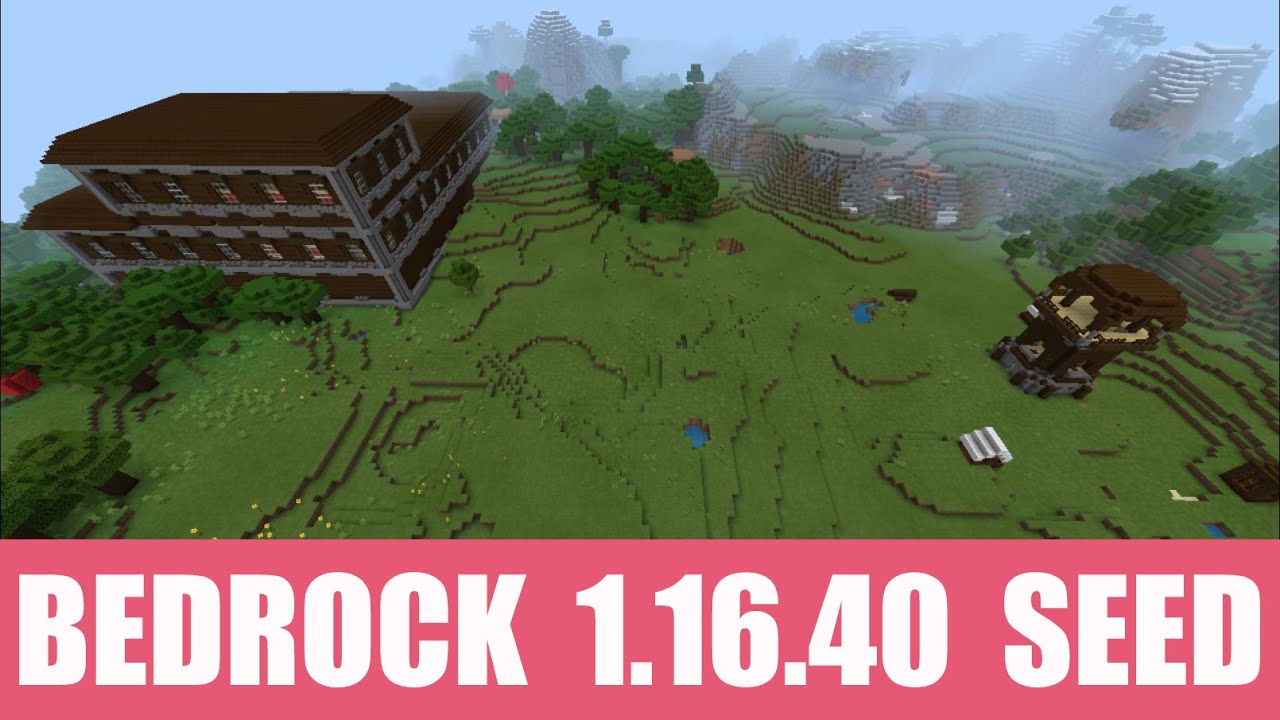 Minecraft Bedrock 1 16 40 Seed Village And Pillager Outpost At Spawn Woodland Mansion In The Area Youtube