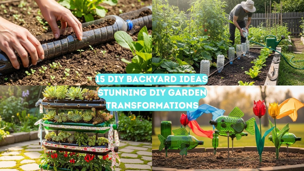 15 Amazing DIY Garden Design Ideas from Bottles & Fabric!
