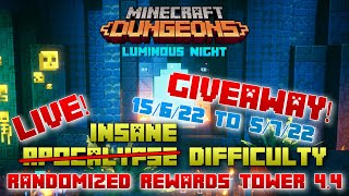 Randomized Rewards Tower Run 4.4 [Apocalypse] Livestream &amp; Gears Giveaway! Minecraft Dungeons
