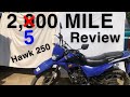2,500 MILE REVIEW of my Hawk 250