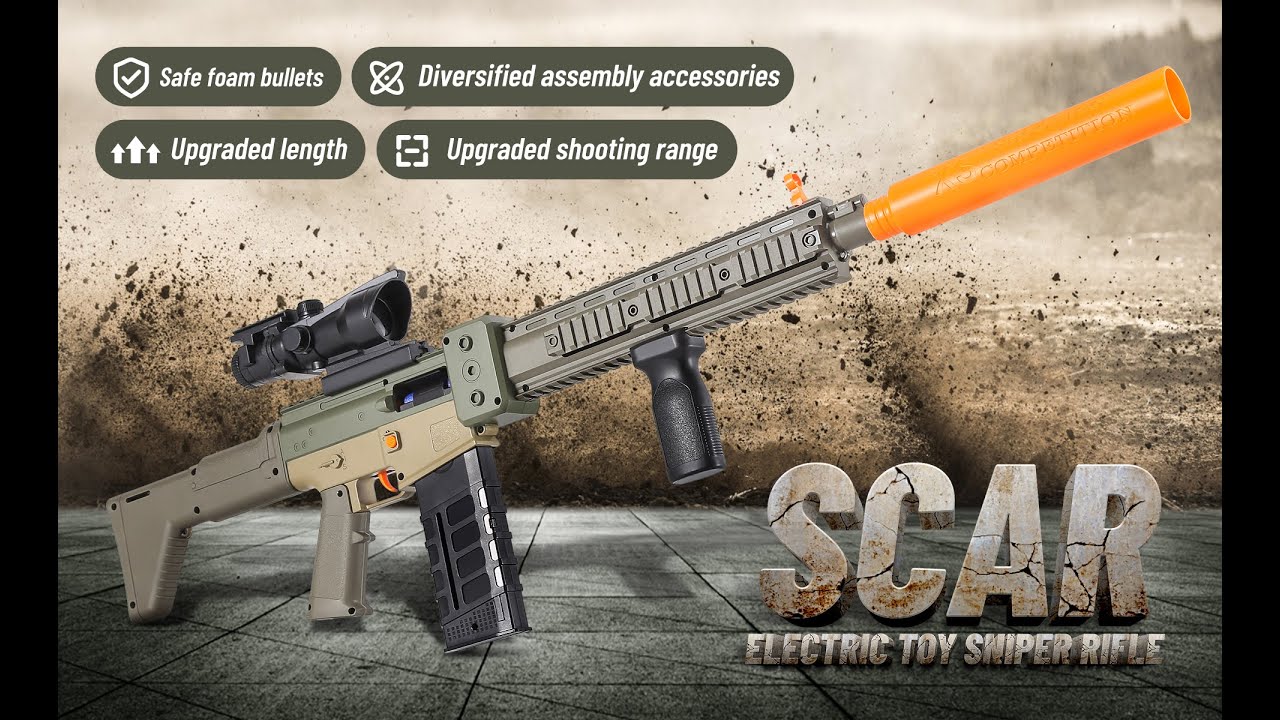 Toy Gun Electric Toys Foam Blaster Auto-Manual Sniper Rifle