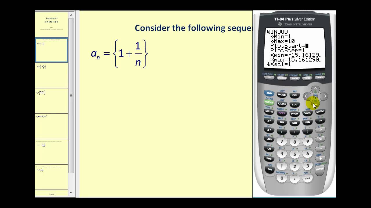 Sequences On The TI84 Graphing Calculator YouTube