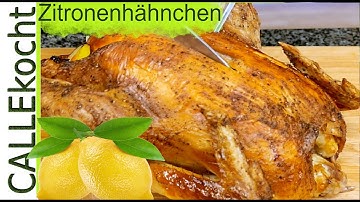 Zitronenhuhn knusprig aus dem Backofen mit lecker Kartoffeln - Rezept