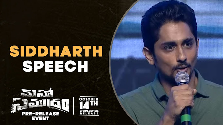Siddharth Superb Speech @ Maha Samudram Pre Release Event