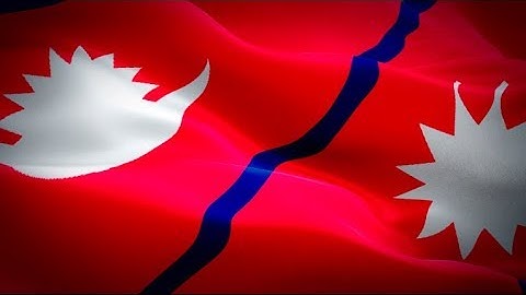 Nepal Flag Wave Loop waving in wind. Realistic Nepali Flag background. Nepal flag  full HD