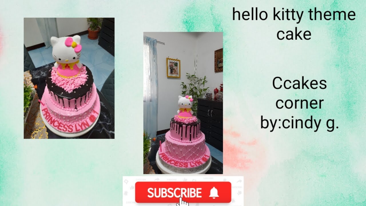 Hello kitty theme cake/hello kitty drip cake - YouTube