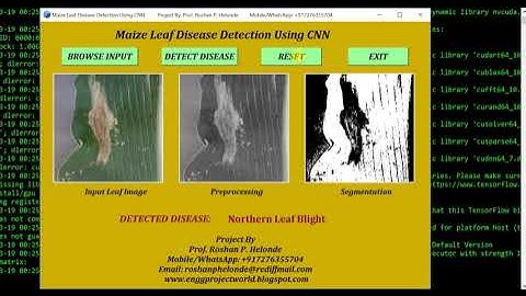 Python Code On Maize Plant Disease Detection Python OpenCV Final Year Project || IEEE Projects