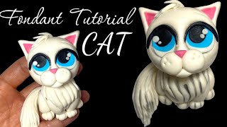 Cat Cake Toppers Tutorial - How to Make a Fondant Cat - Fondant Tutorial Cat - For Beginners - KITTY
