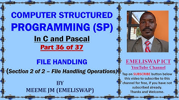 Computer Structured Programming  In C and Pascal (Part 36 of 37) | File Handling Operations