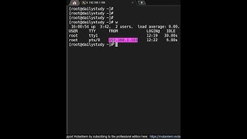 how to check how many user are currently login to linux system using w command  #learnlinux | DailyS