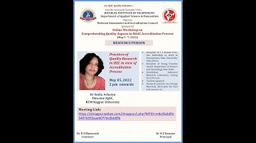 Online Workshop on Comprehending Quality Aspects in NAAC Accreditation Process Day 3