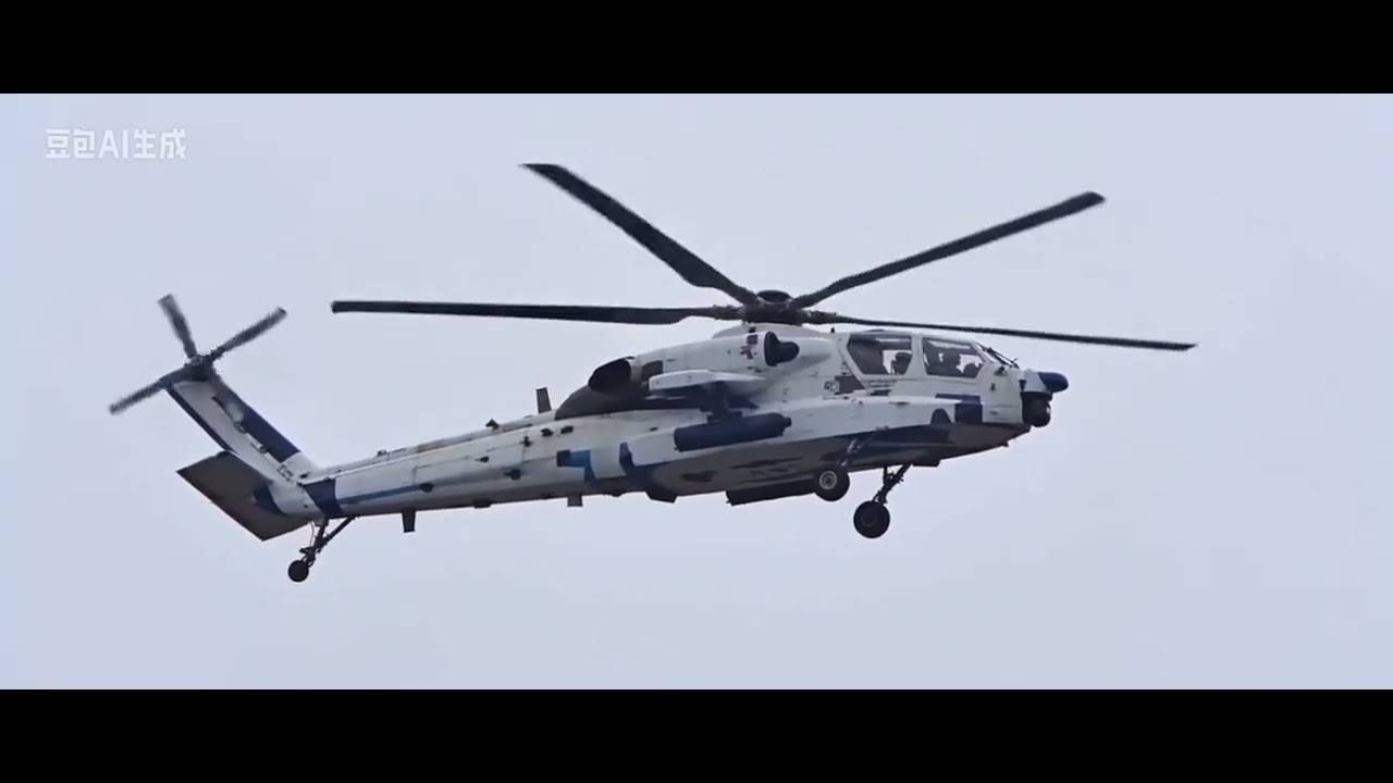 Z-21 heavy attack helicopter. Chinese Army. AI based on photo