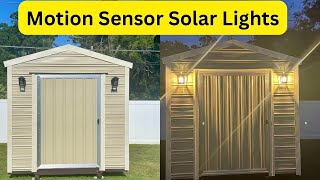 Storage Shed Installation Part 2 | Motion Sensor Solar Wall LED Lights #outdoorshed