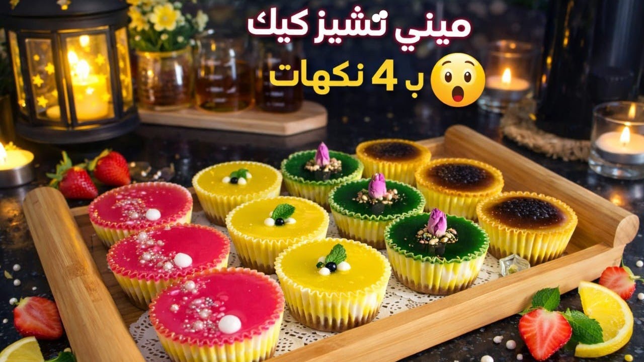 بدون جبن ❌ولا كريمة 😲ولا بيض ❌حضري ألذ وأرخص وأسهل ميني تشيز كيك ب 4 نكهات كل نكهة تنسيك فنكهة🔥