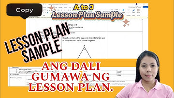 MATH LESSON PLAN SAMPLE | A to J format