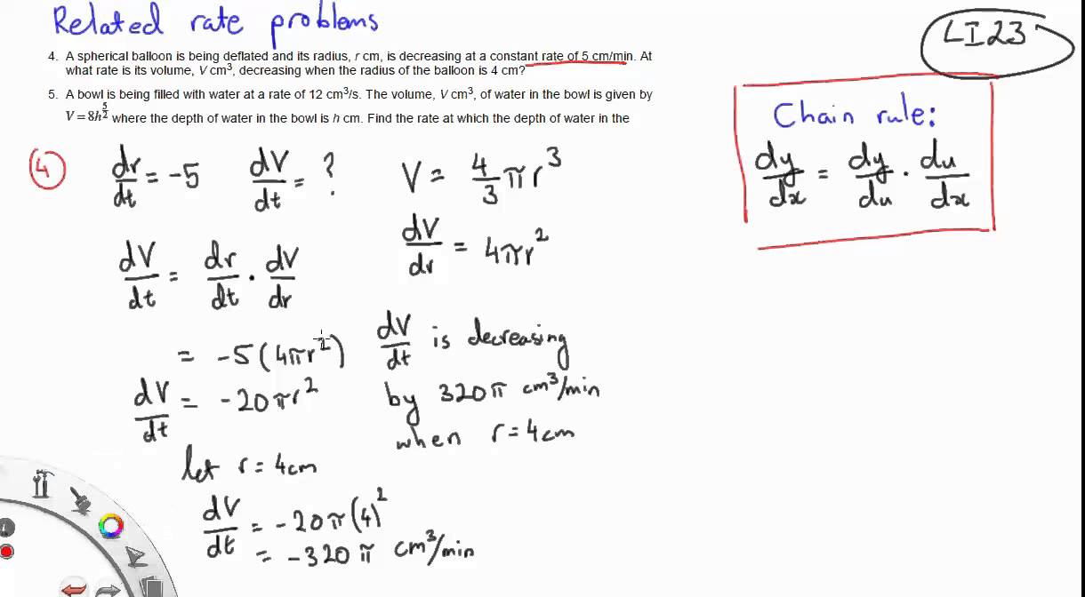 Related Rates Problems Worksheet Multiple Choice Pdf