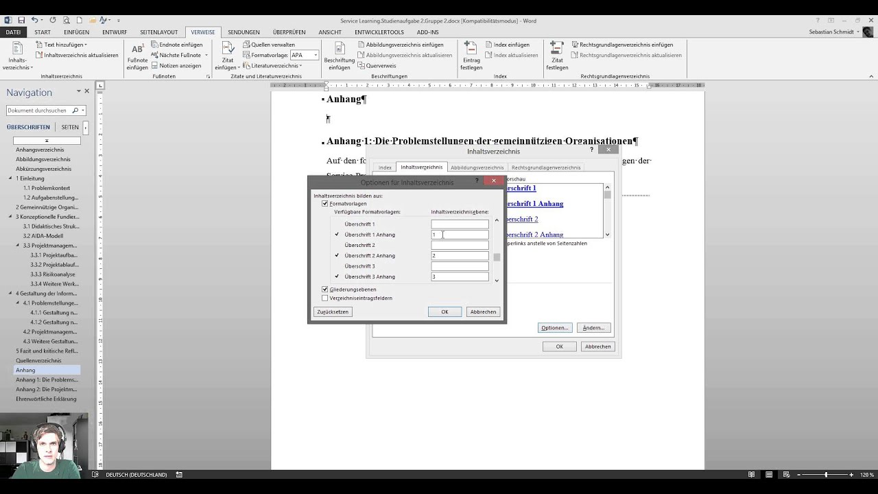 Mehrere Inhaltsverzeichnisse Mit Ms Word 13 Erstellen Youtube