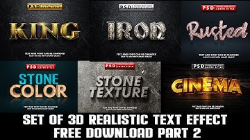 Set Of 3D Realistic Text Effect Photoshop Tutorial Part 2
