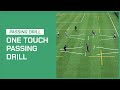 One touch passing drill  soccer coaching drills
