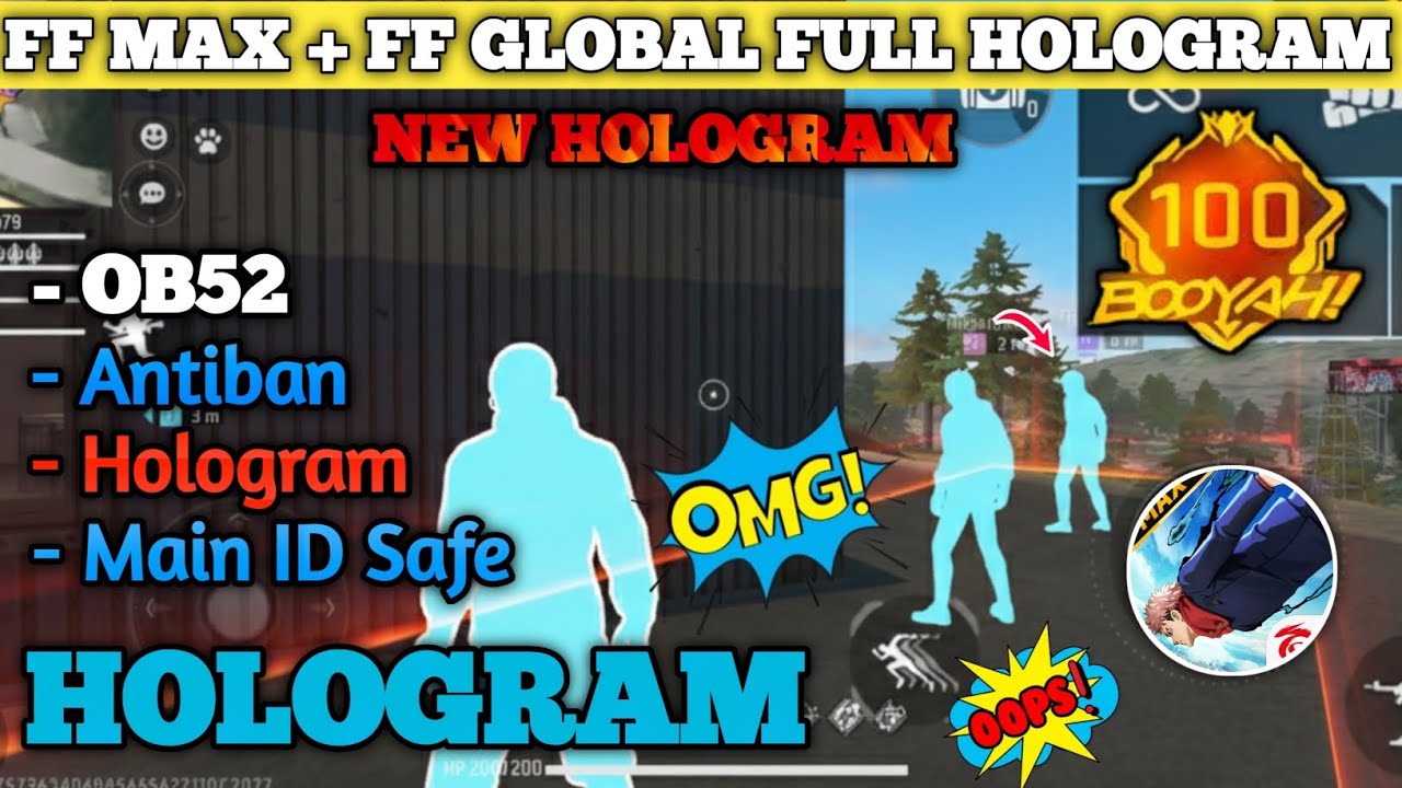 Free Fire MAX OB52 Hack 2025 l Hologram + Magic Bullet + Body Headshot + Safe Panel + Brutal Panel