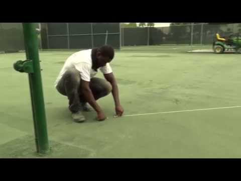 Installing New Line Tapes on a Har-Tru Clay Court