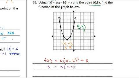 Quadratic Functions Test Review Questions 26 to 30